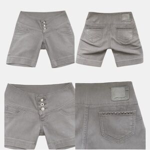 🔥 SAWARY Brazilian Shaping Denim Shorts High-Rise Sculpting Fit – Gray Estimated